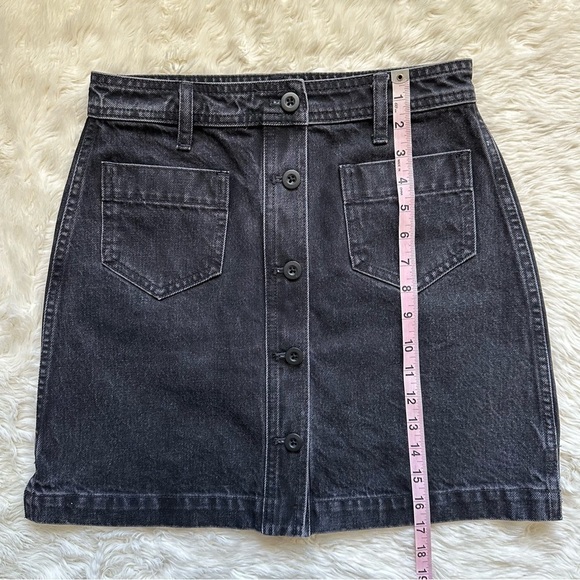 Madewell Skirt Denim High-Waist Button-Front Mini in Gilmore Wash Black 25 - Picture 12 of 12